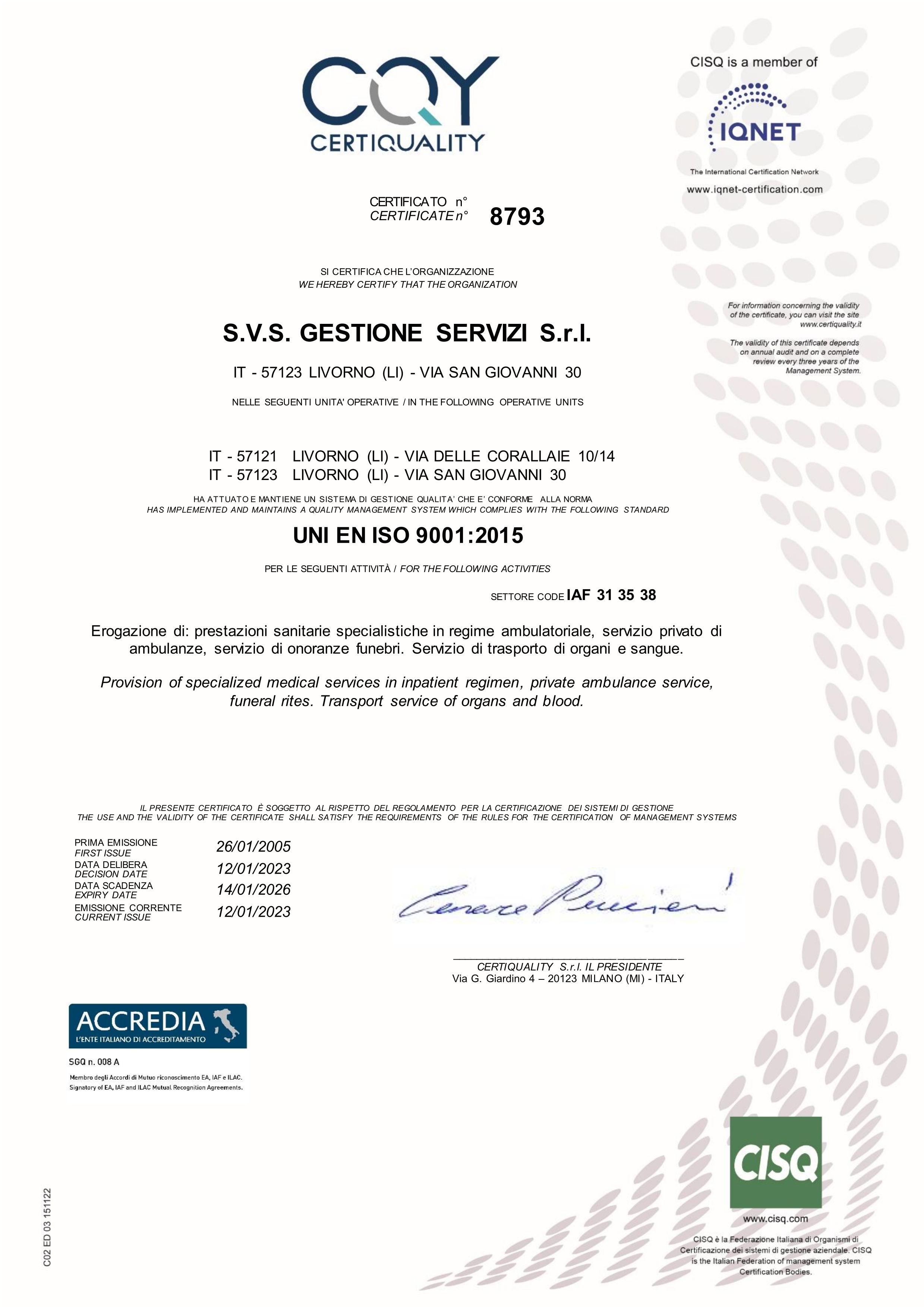 Certificazione ISO 9001 2015